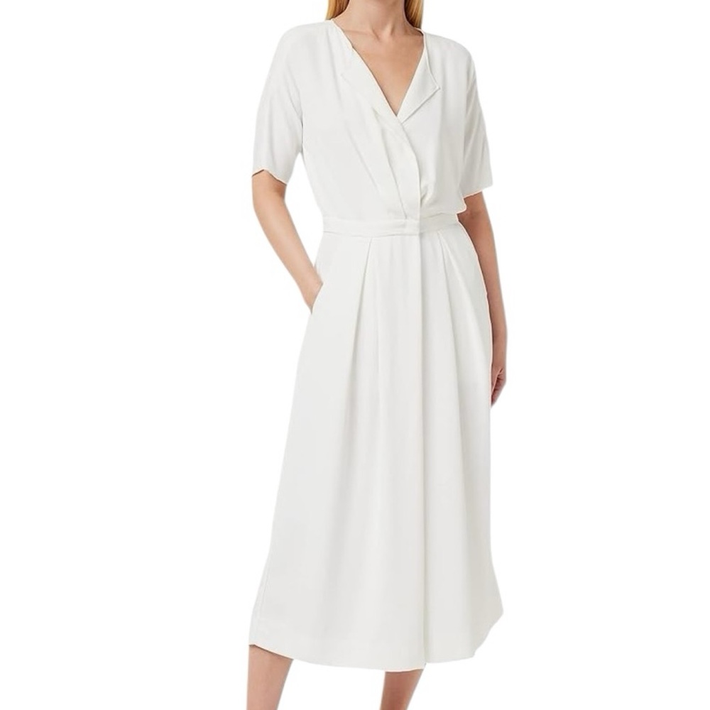 NWT Silvian Heach Medium Dress Suit Tres Wide Leg Cropped Jumpsuit in Milk